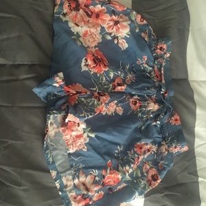 Blue and floral shorts